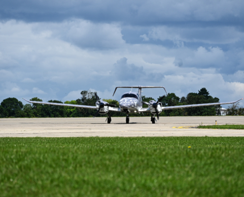 DA62 G-ZEAA on the ground at Sywell Aerodrome