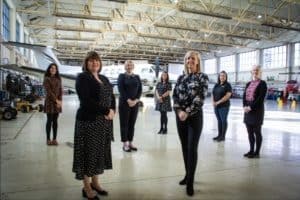 2Excel women in hangar Doncaster 2